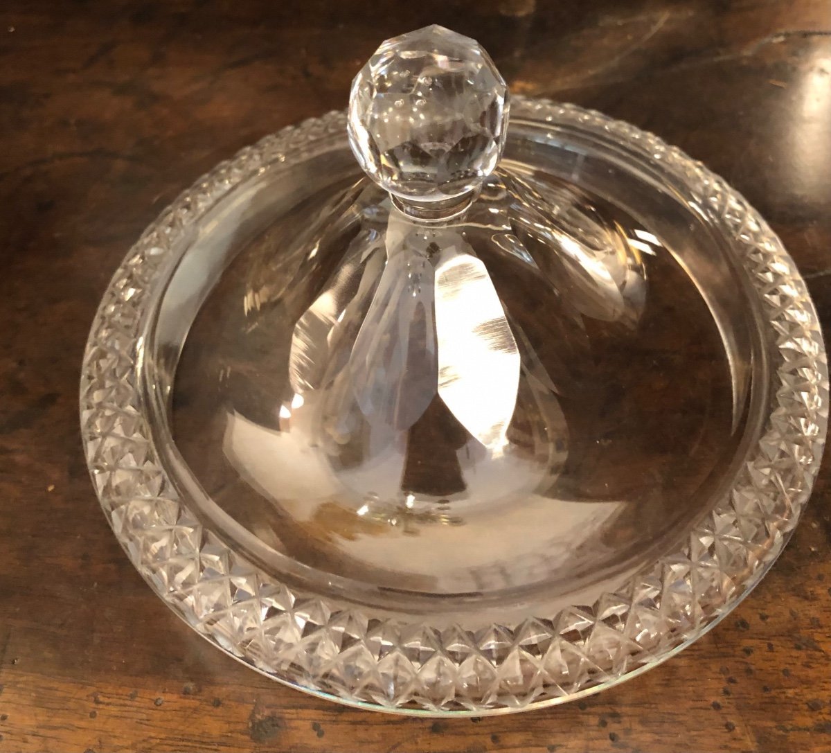 Drageoir en Cristal Taillé fin du XIX ème Siècle -photo-3