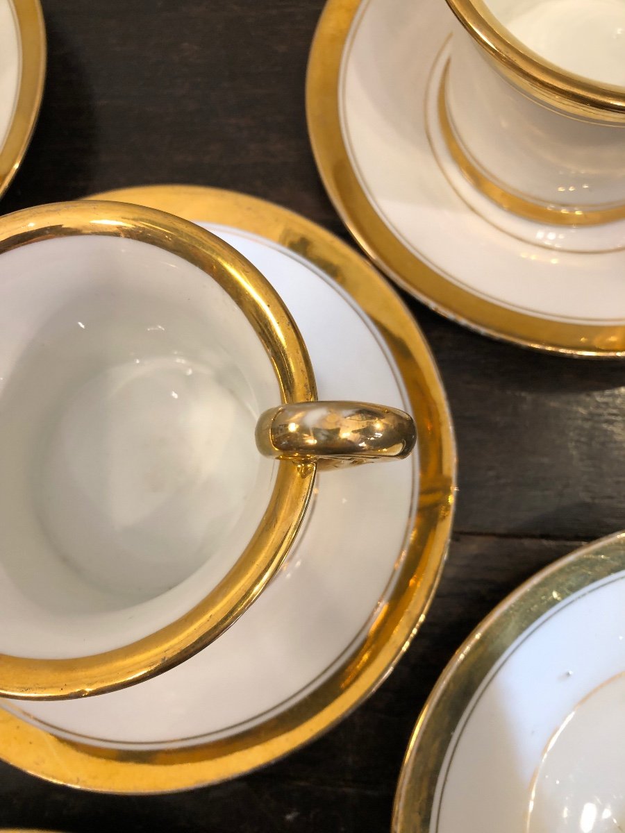 Set Of 6 Porcelain Chocolate Cups, 19th Century -photo-3