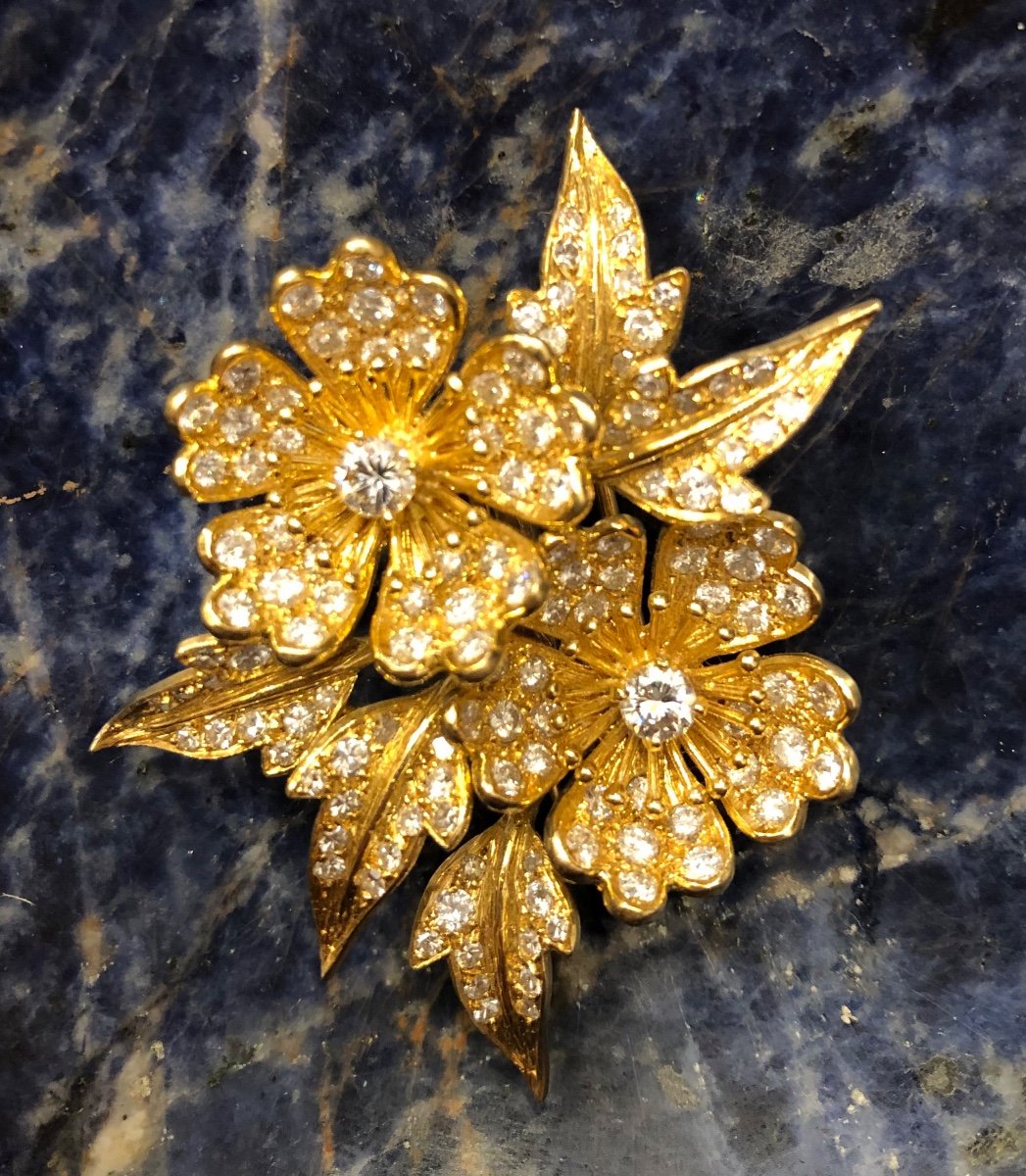 Broche Or Jaune Et Diamants,boucheron,vers 1960/70