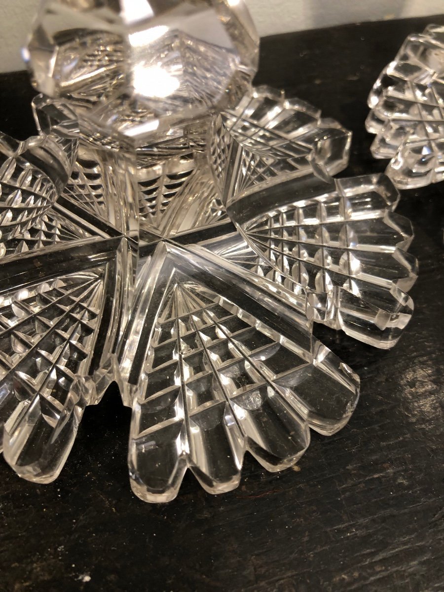 Paire de Bougeoirs en Cristal Taillé,fin XIXème Siècle -photo-8
