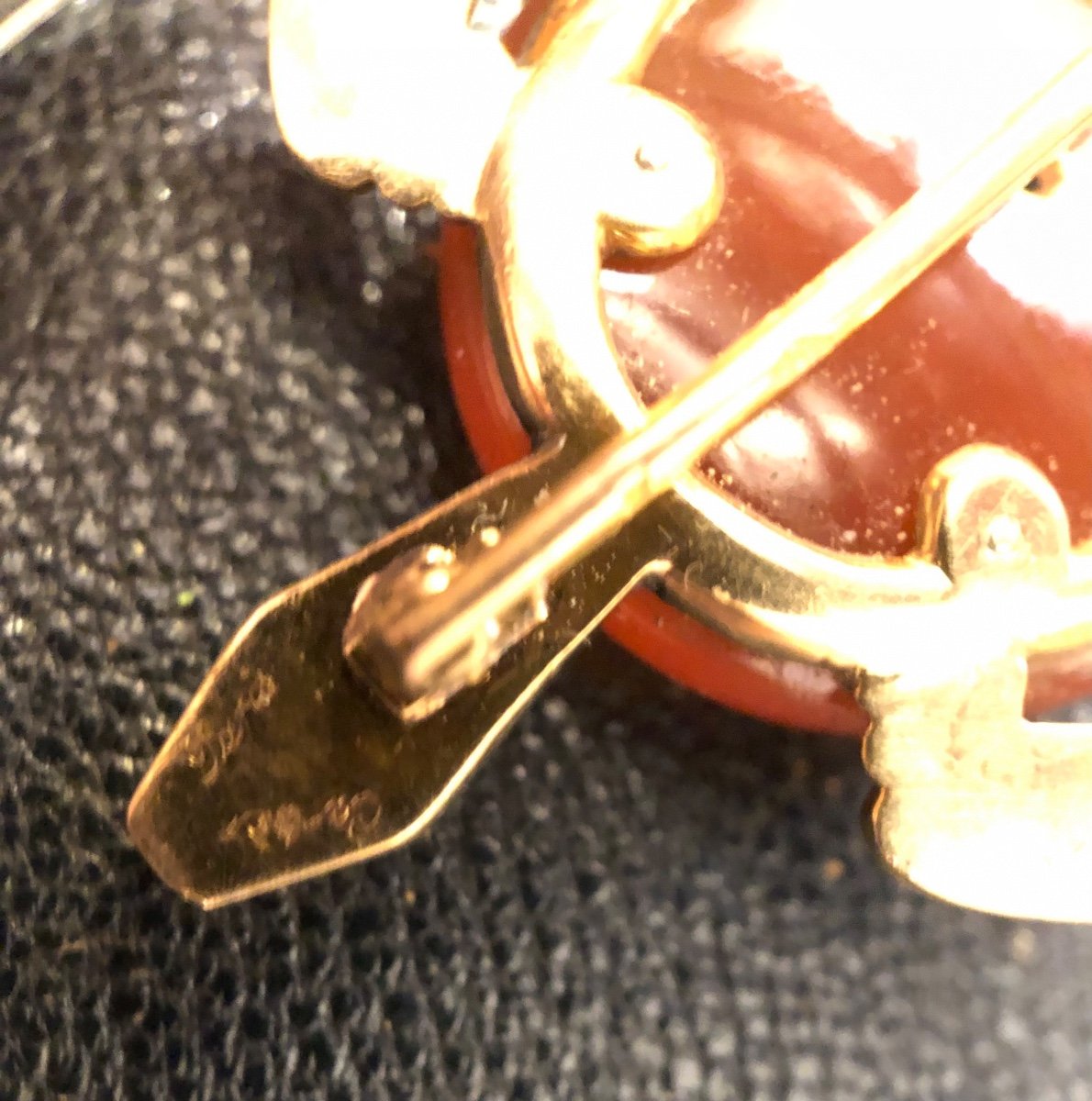 Yellow Gold Brooch, Carnelian, Cartier, Circa 1960-photo-4