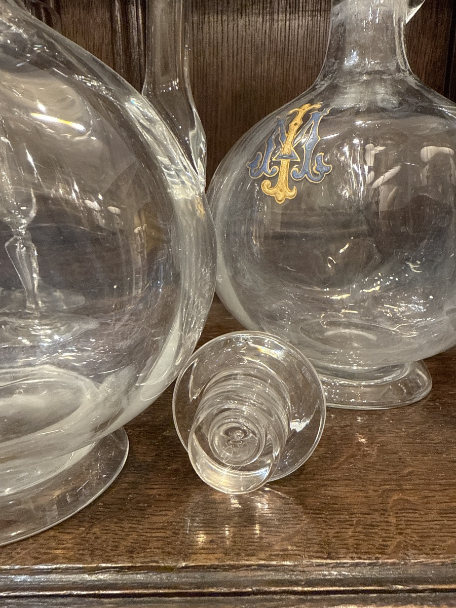 Series Of Painted Enameled Crystal Glasses, 19th Century -photo-5