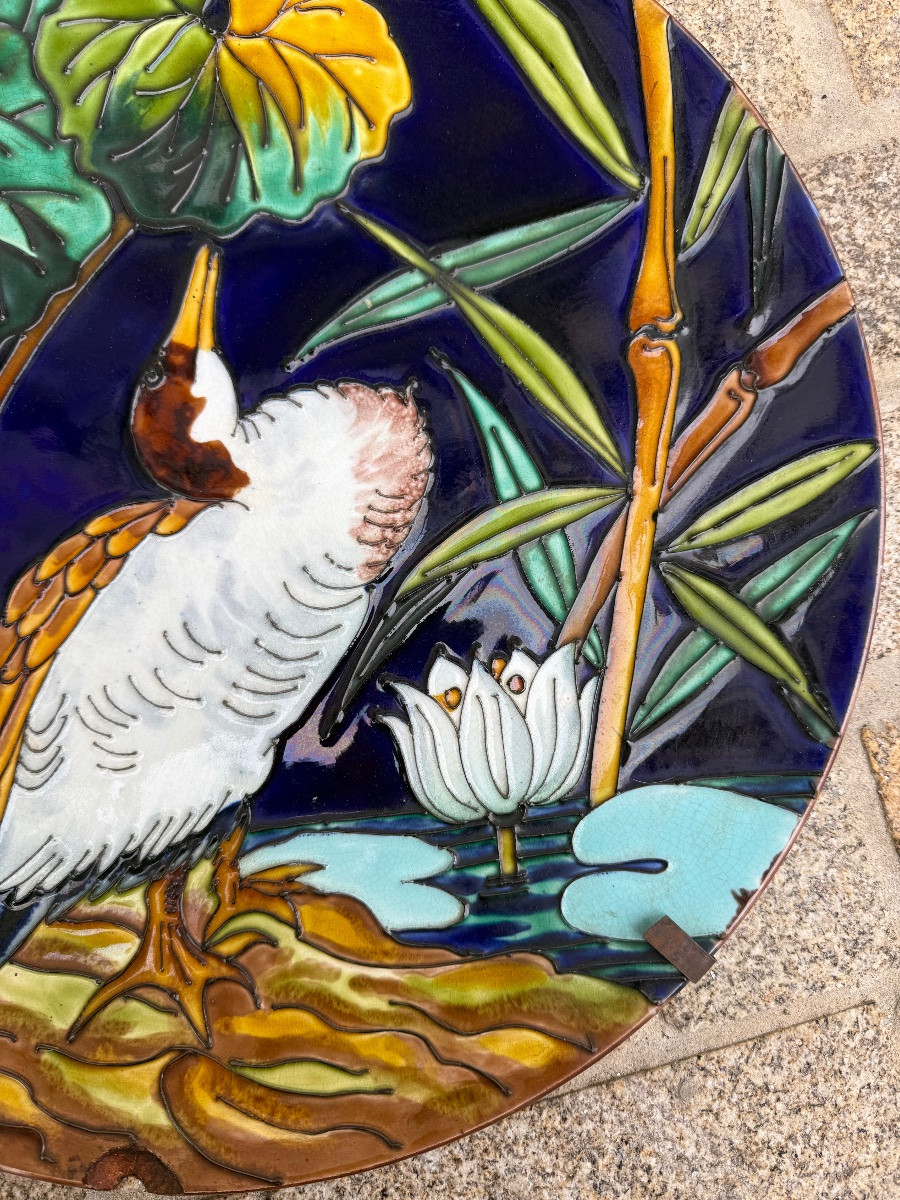 Large Earthenware Dish In The Taste Of Théodore Deck.-photo-3