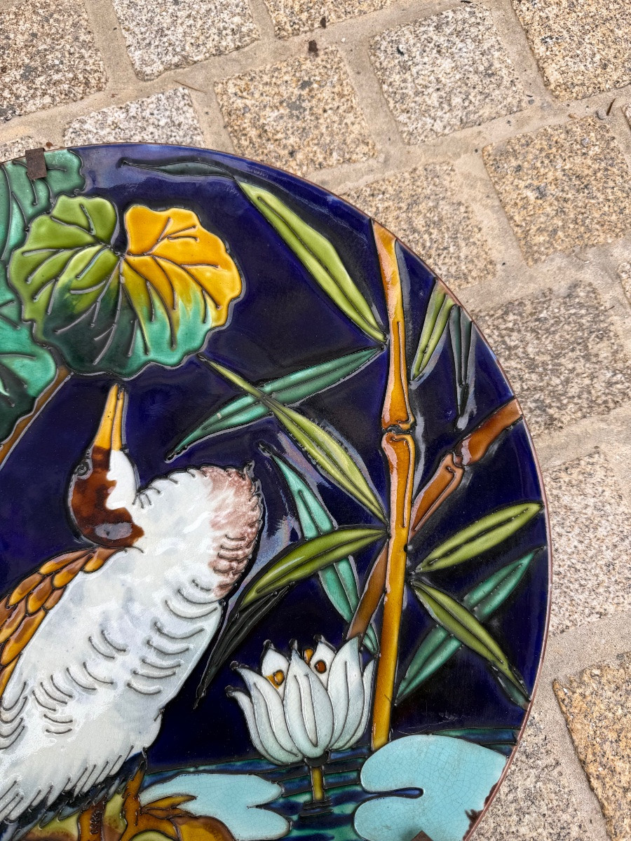 Large Earthenware Dish In The Taste Of Théodore Deck.-photo-4