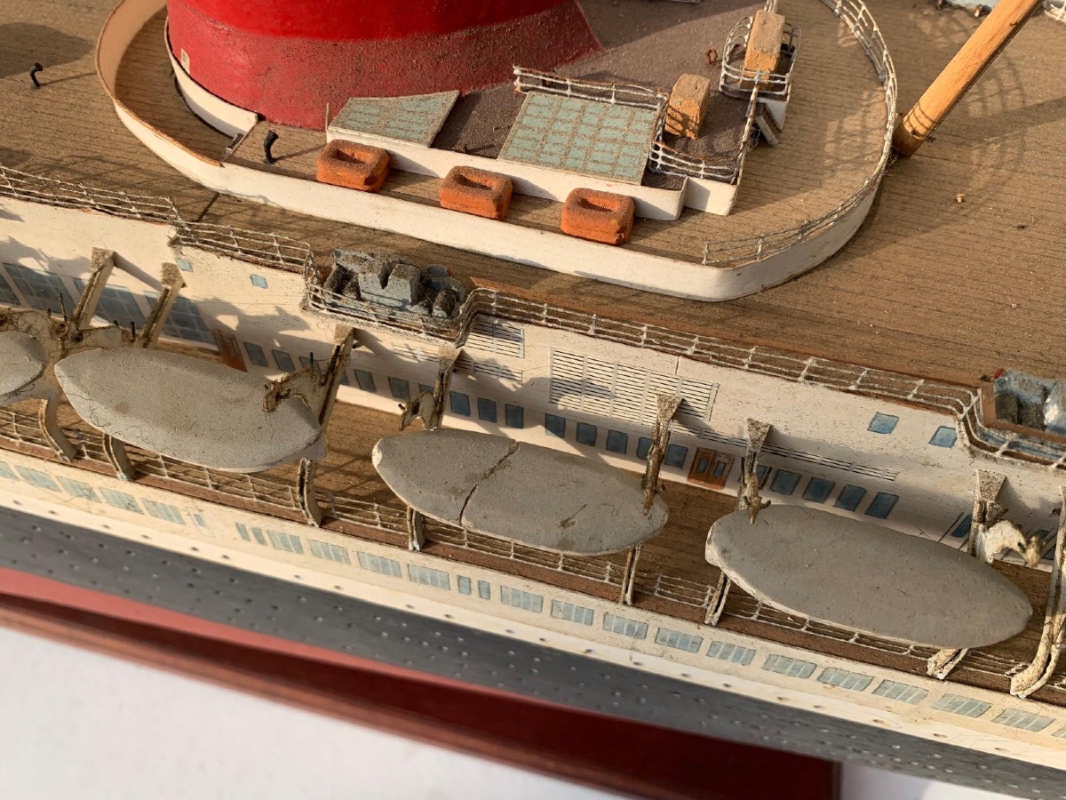 Normandie,maquette en Bois et Metal,XX ème Siècle -photo-5