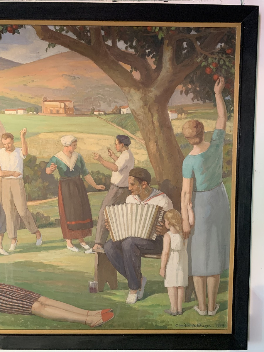 Tableau,Camille de Buzon,huile sur toile ,1943,basque-photo-2