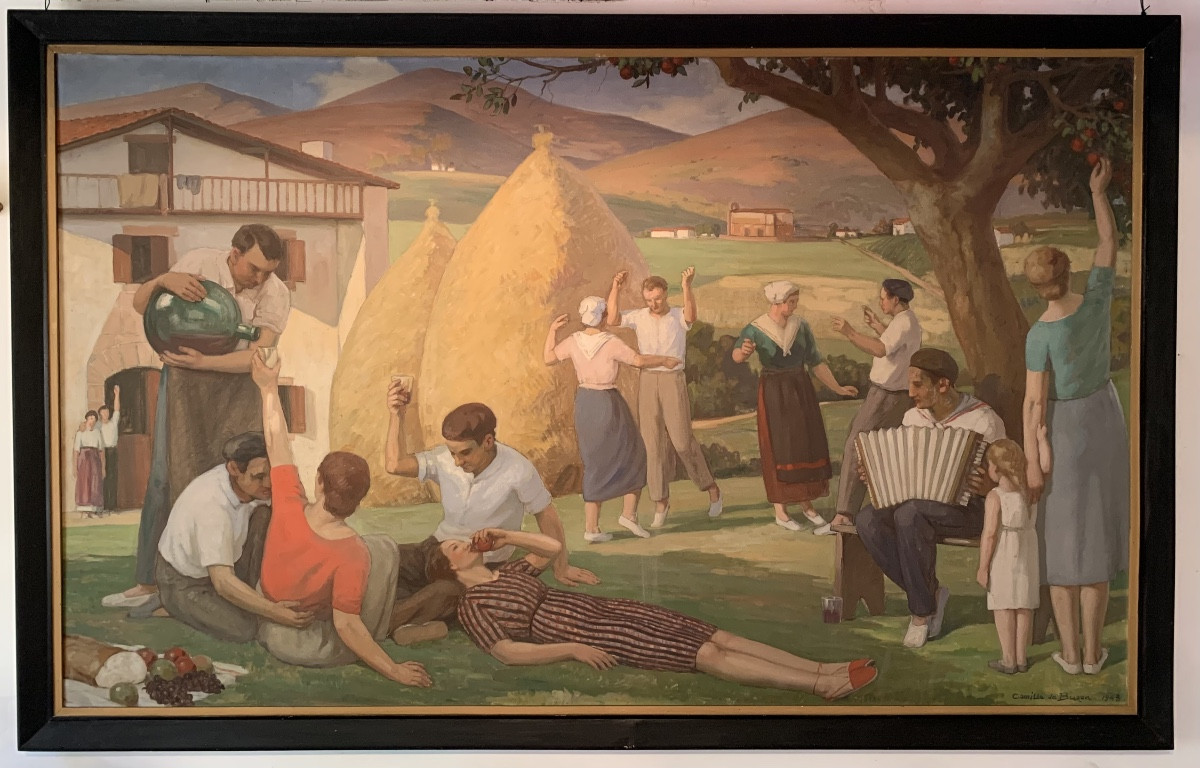 Tableau,Camille de Buzon,huile sur toile ,1943,basque