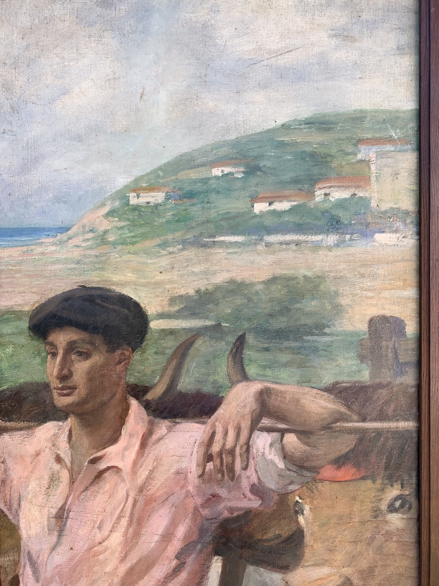 Very Large Oil On Canvas, Henri Achille Zo, Late 19th Early 20th Century -photo-5