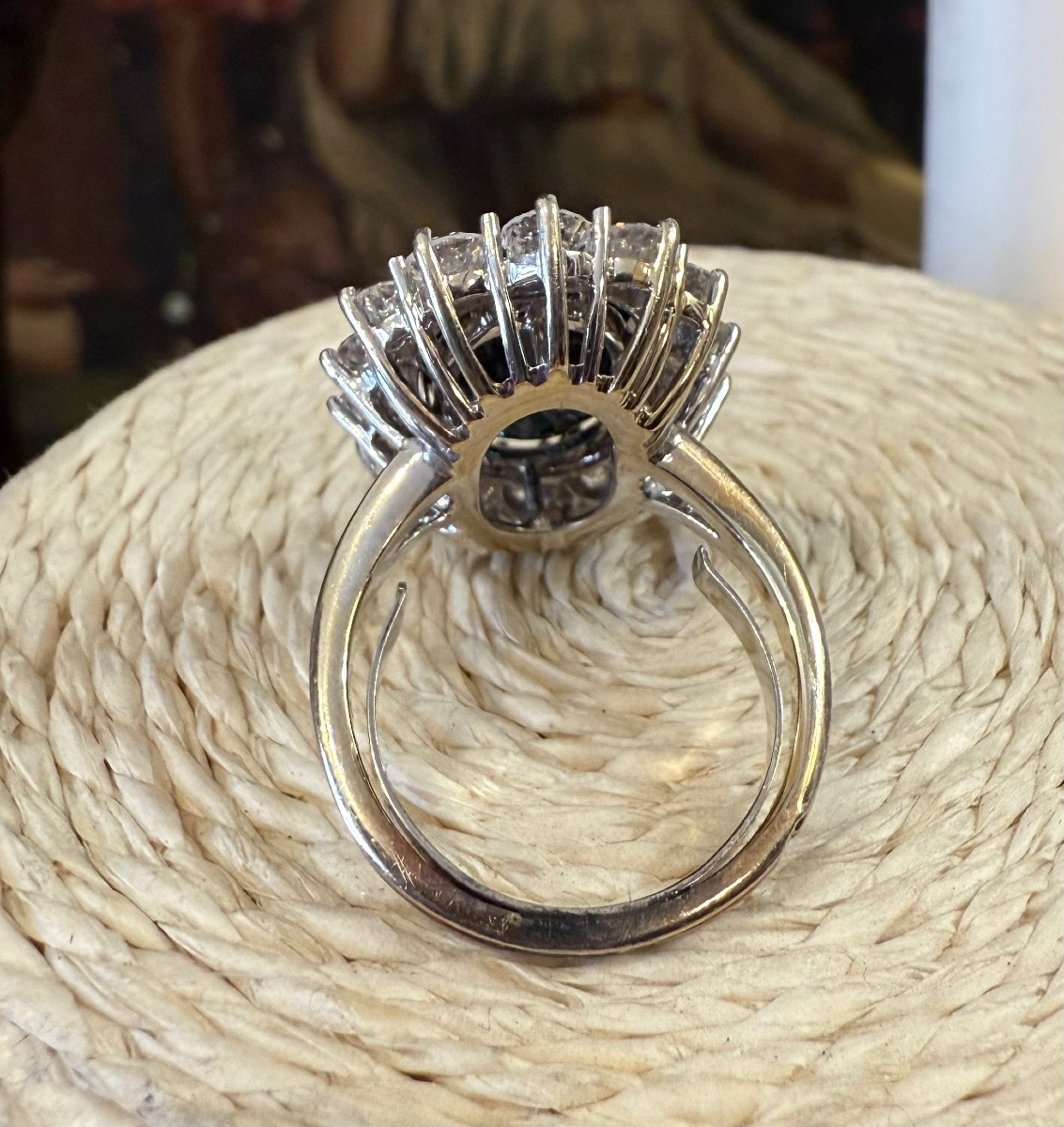 Grande bague « pompadour « saphir et diamants,XX ème siècle -photo-3