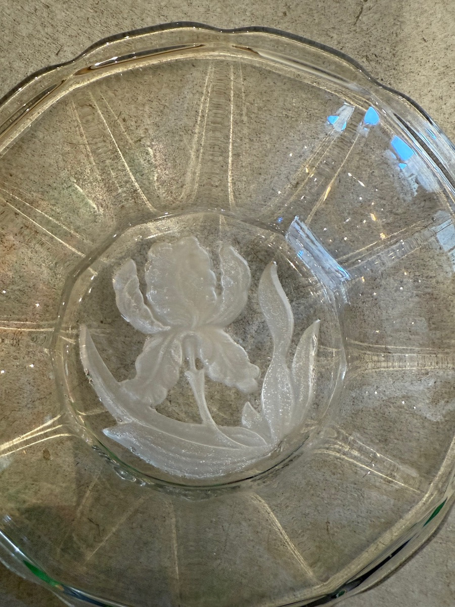 12 Cut Crystal Bread Plates, Art Deco -photo-4