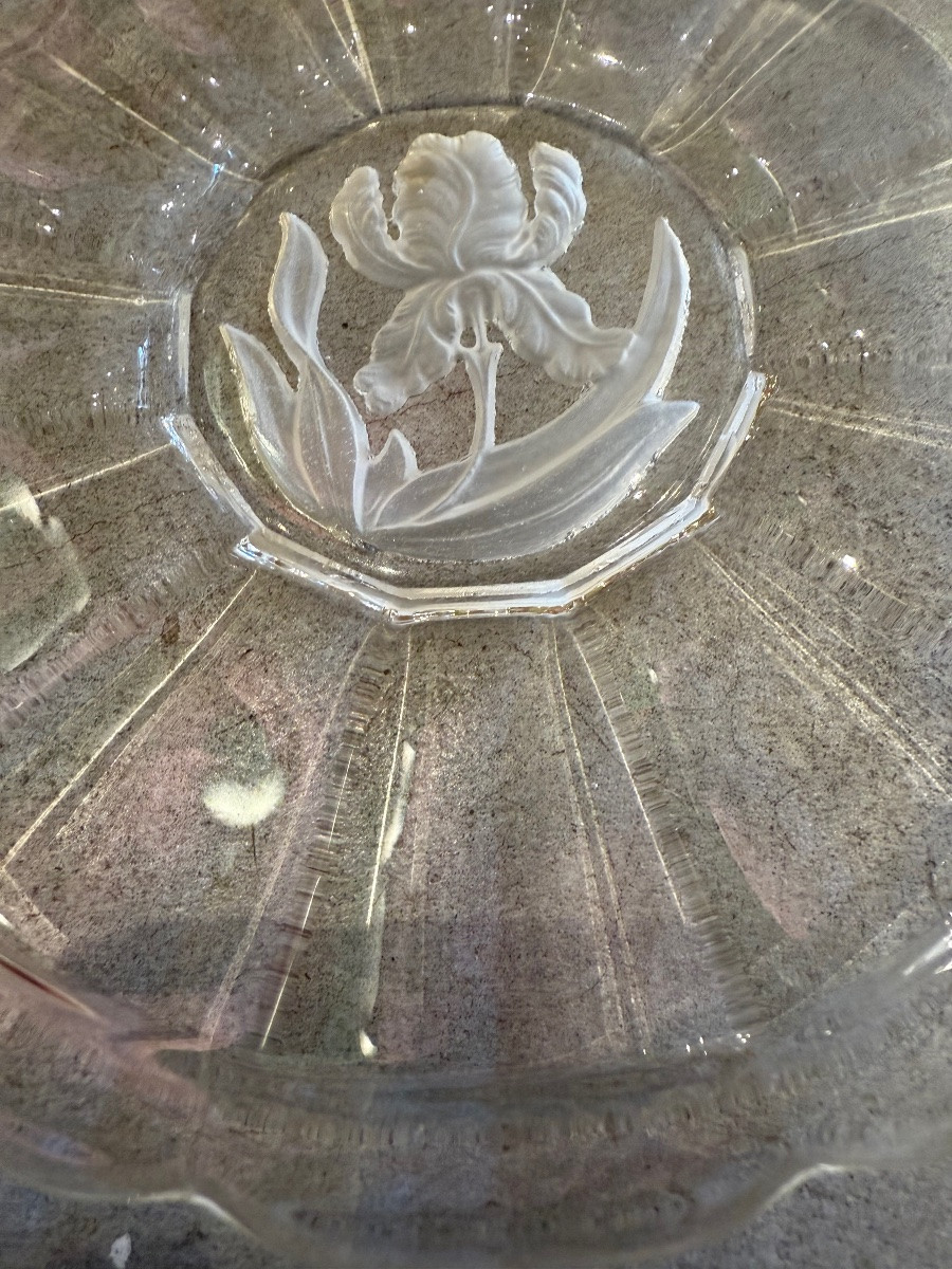 12 Cut Crystal Bread Plates, Art Deco -photo-2