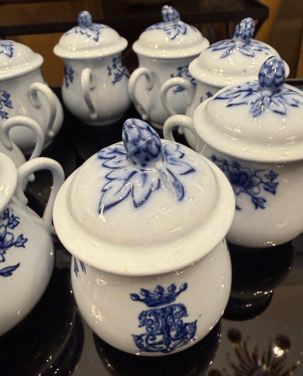 Porcelain Cream Pot Service, Late 19th/early 20th Century -photo-3