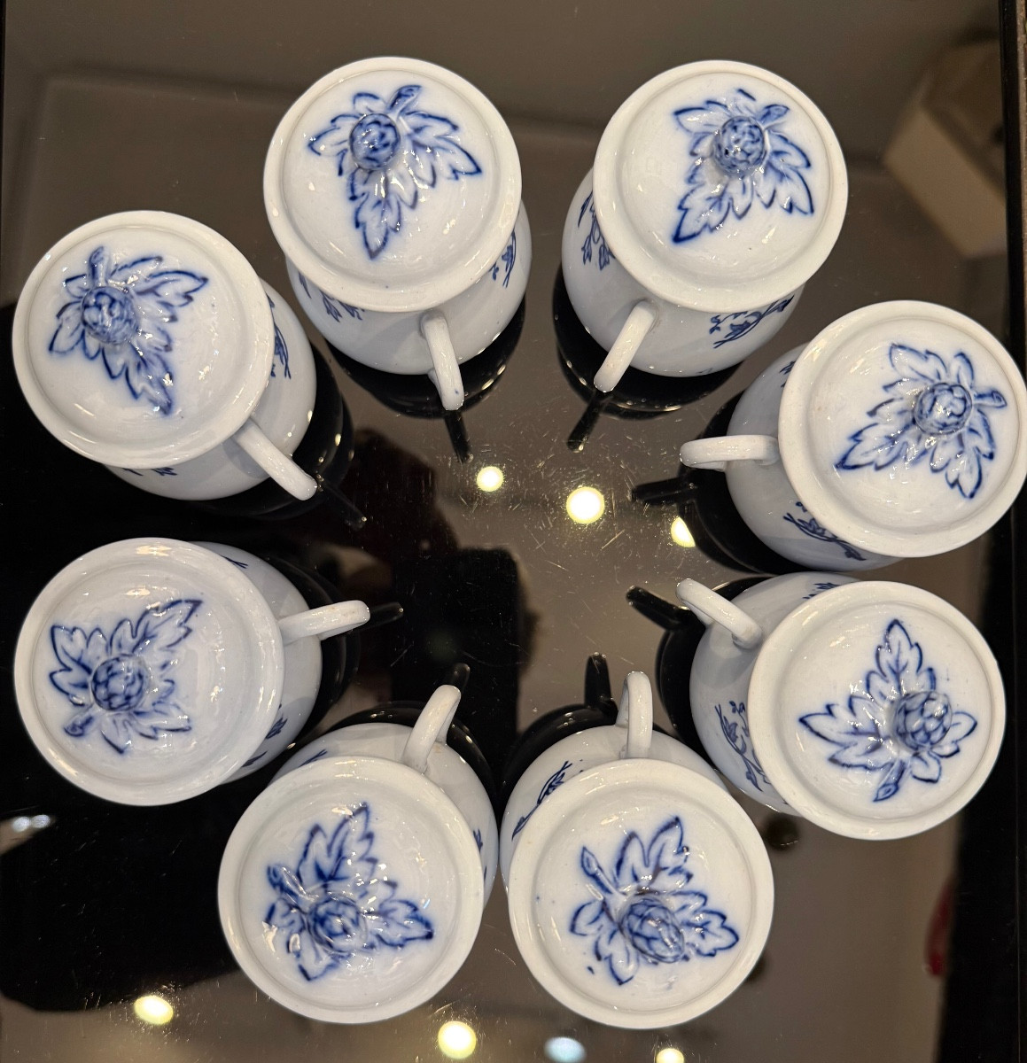 Porcelain Cream Pot Service, Late 19th/early 20th Century 