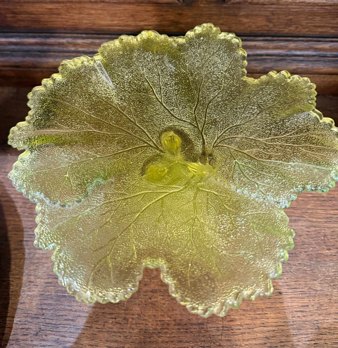 Coupe verre moulé Ouraline vers 1900-photo-3