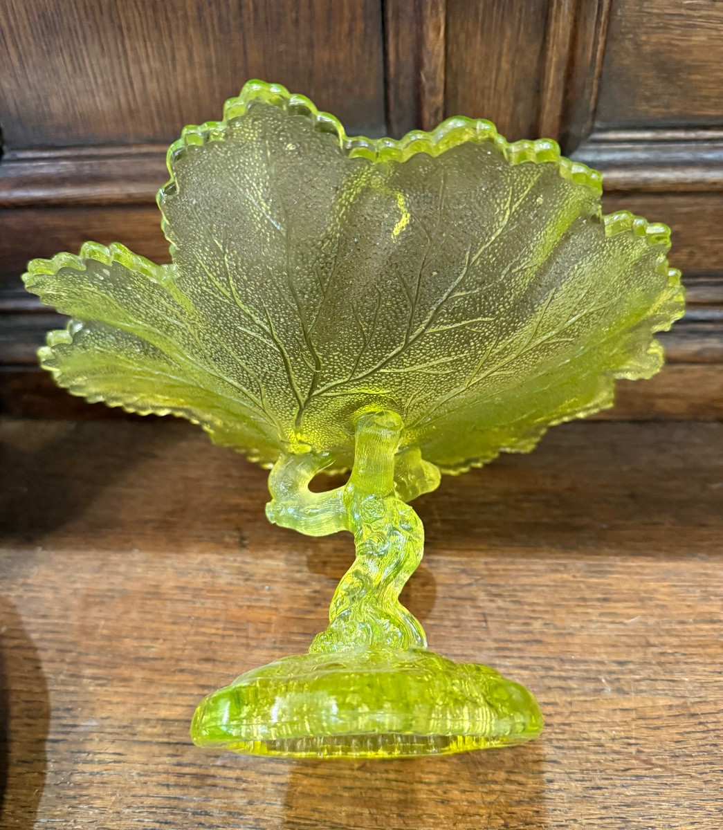 Coupe verre moulé Ouraline vers 1900-photo-3