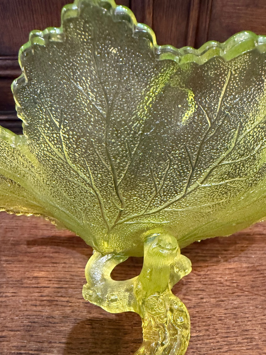 Coupe verre moulé Ouraline vers 1900-photo-4