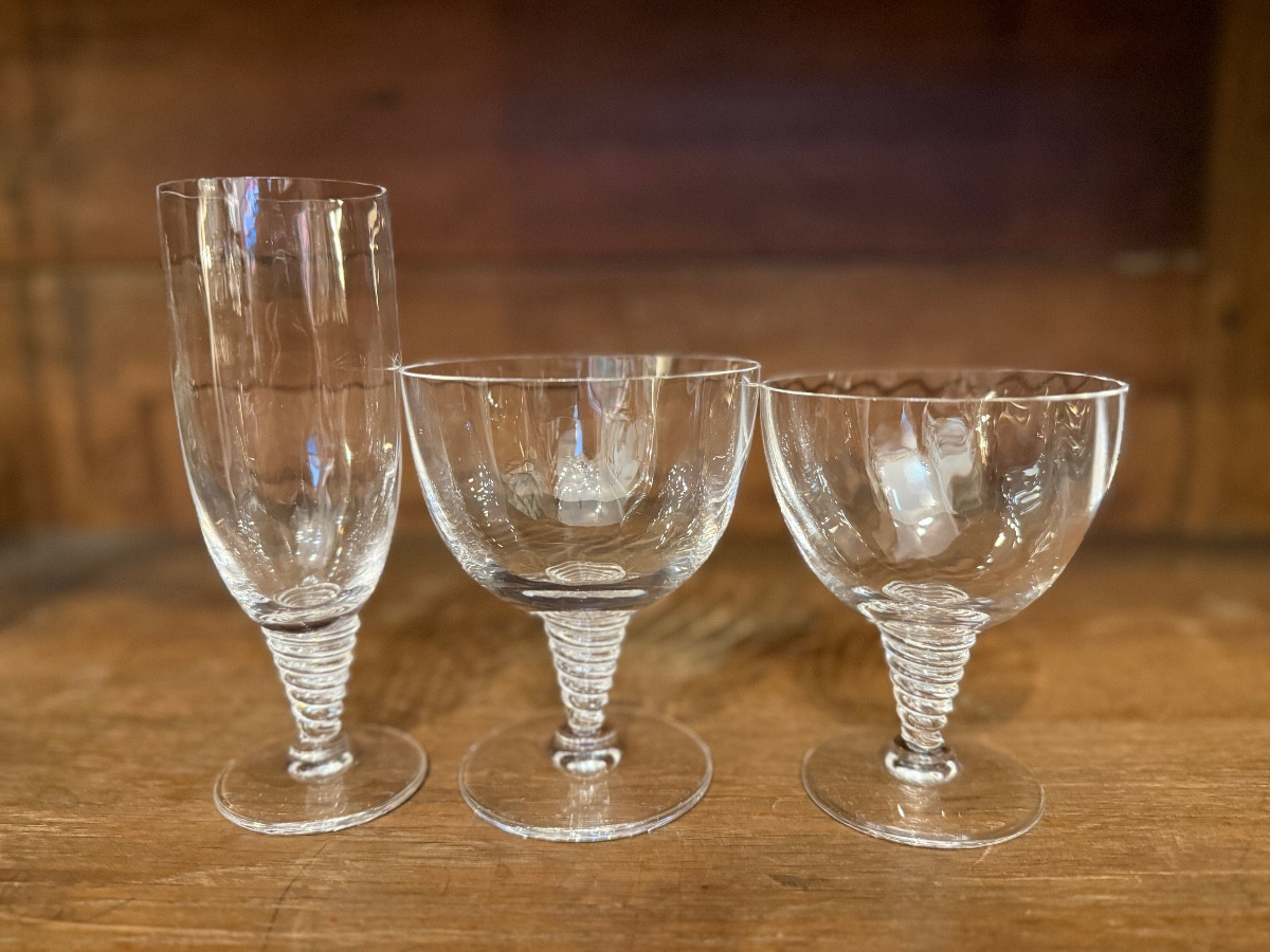 Saint Louis Crystal Glassware Service, Tsar Pattern, 20th Century 