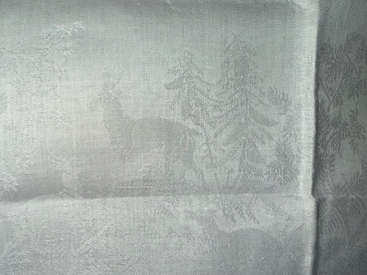 Série de 18 serviettes de table,damassé décor Château de Pau..fin XIX ème,début XX ème siècle -photo-2