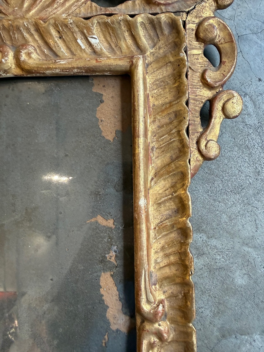 Miroir bois doré fin XVIII debut XIX ème siècle -photo-3