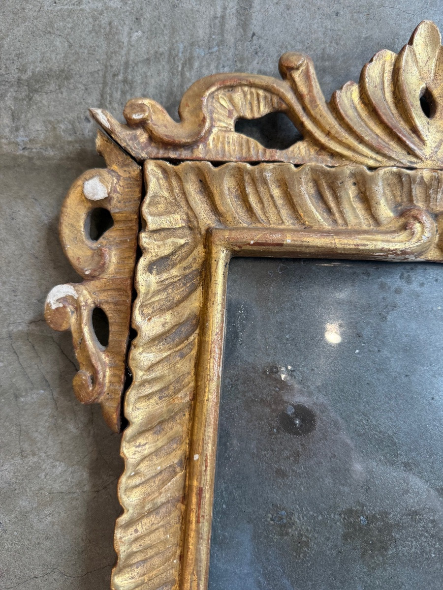 Miroir bois doré fin XVIII debut XIX ème siècle -photo-1