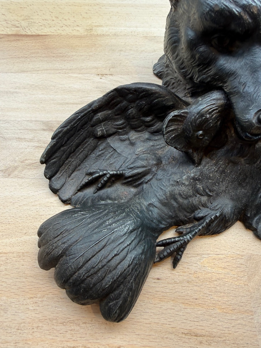 Fox Inkwell, Spelter, Early 20th Century -photo-3