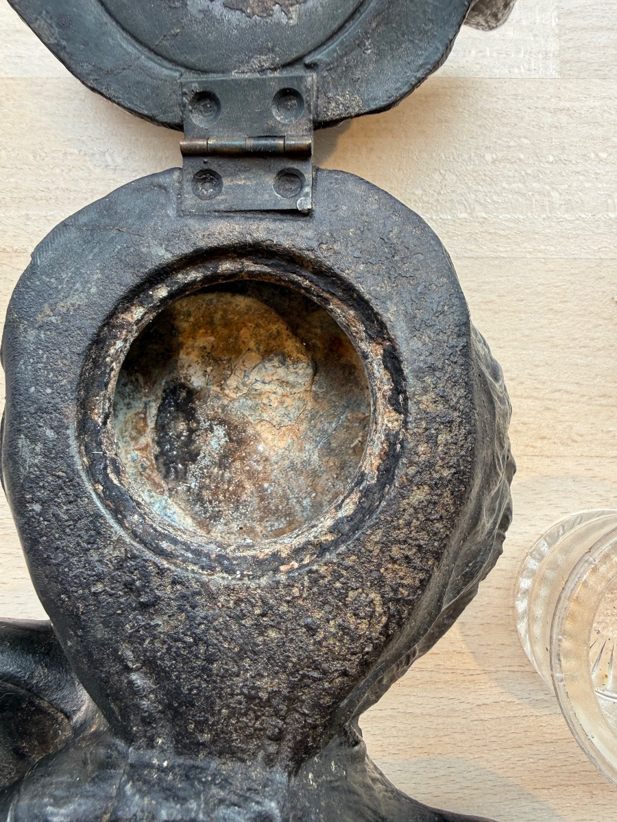 Fox Inkwell, Spelter, Early 20th Century -photo-3