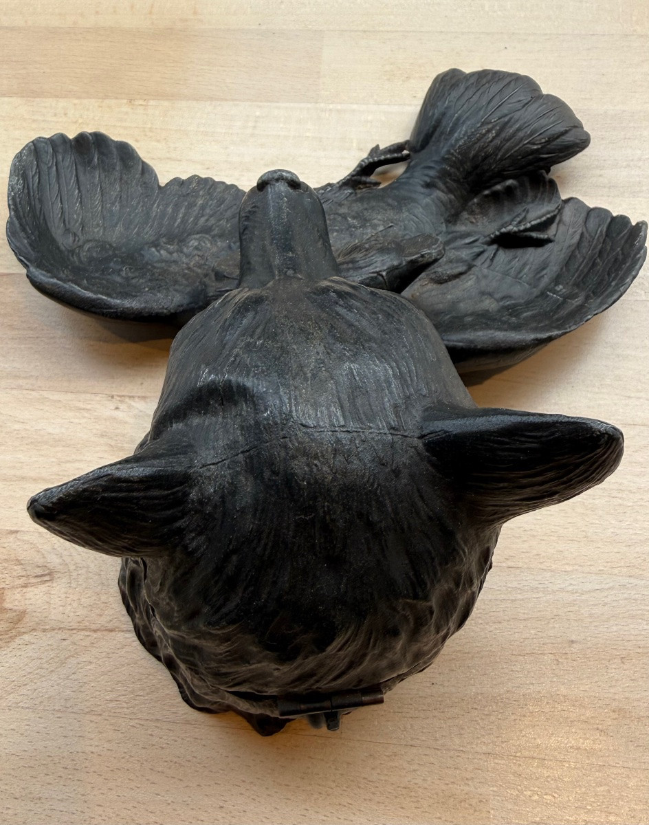 Fox Inkwell, Spelter, Early 20th Century -photo-6