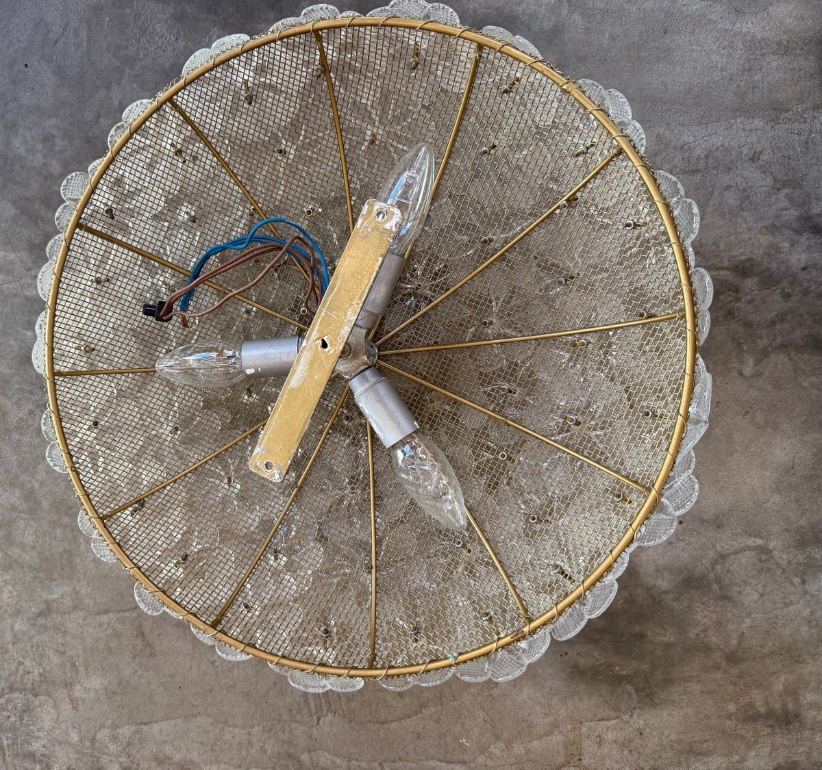 Murano Glass Ceiling Or Wall Light, Circa 1960-photo-3