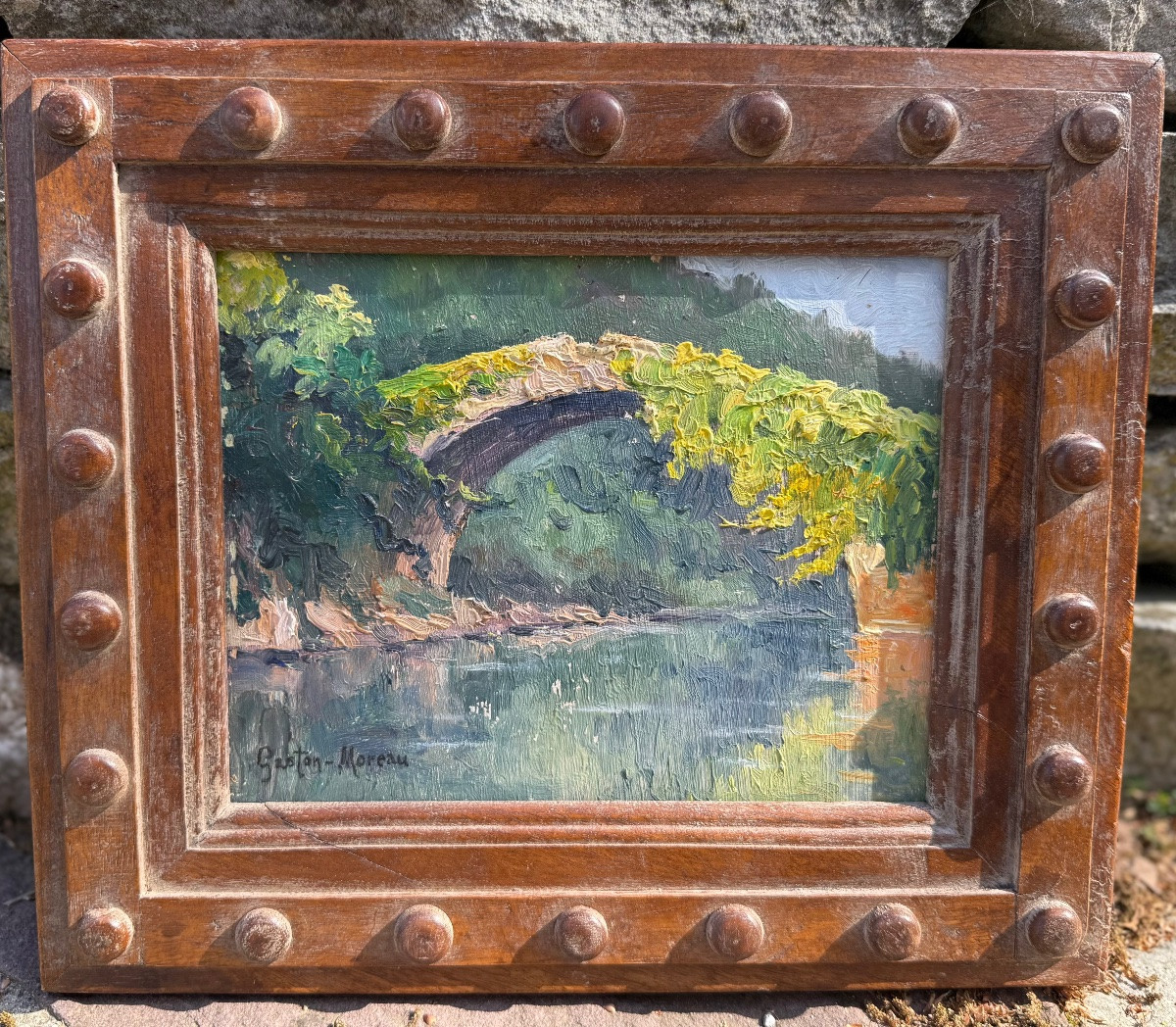 Huile sur panneau encadré ,XX ème siècle -photo-2