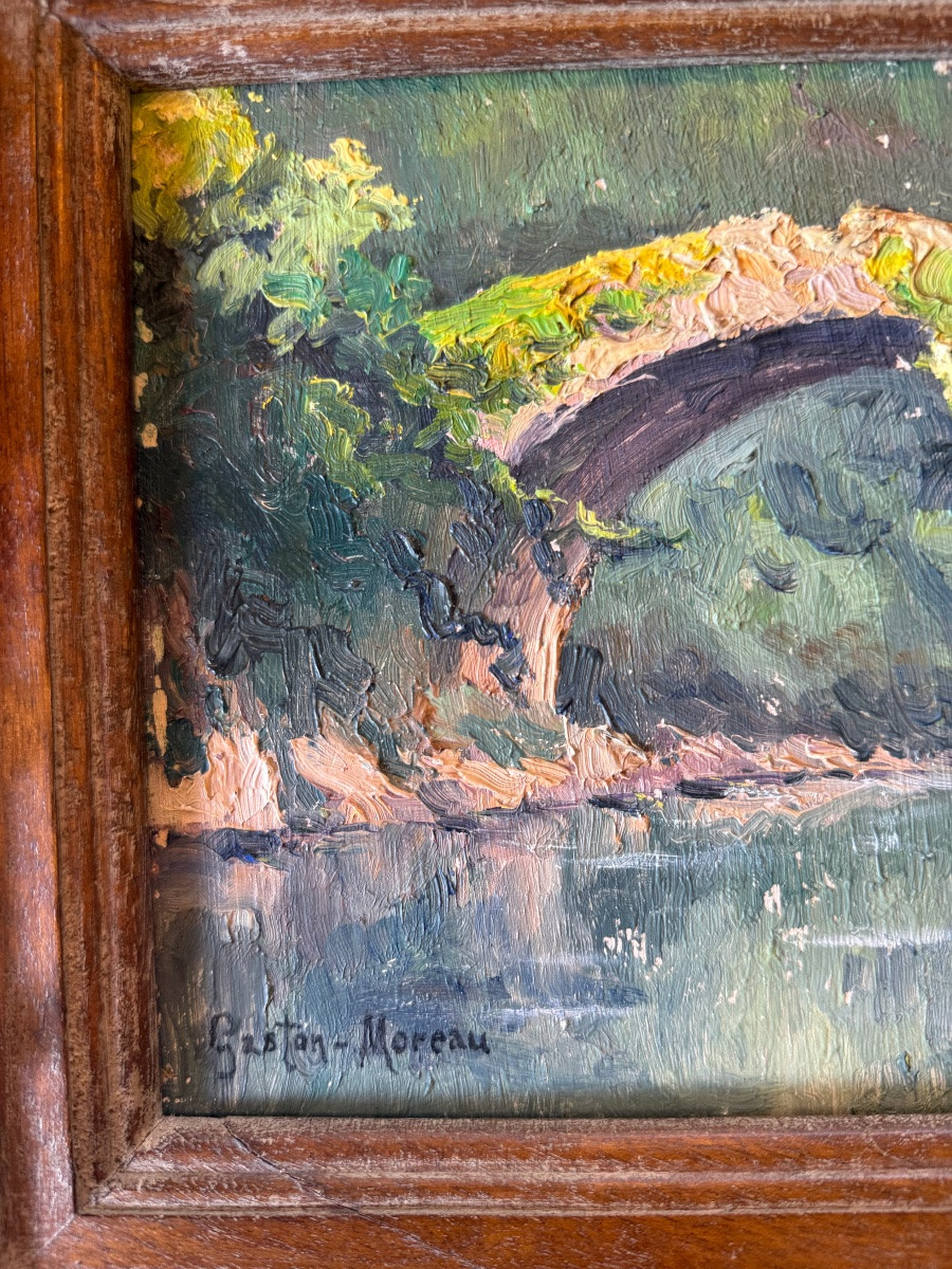 Huile sur panneau encadré ,XX ème siècle -photo-4