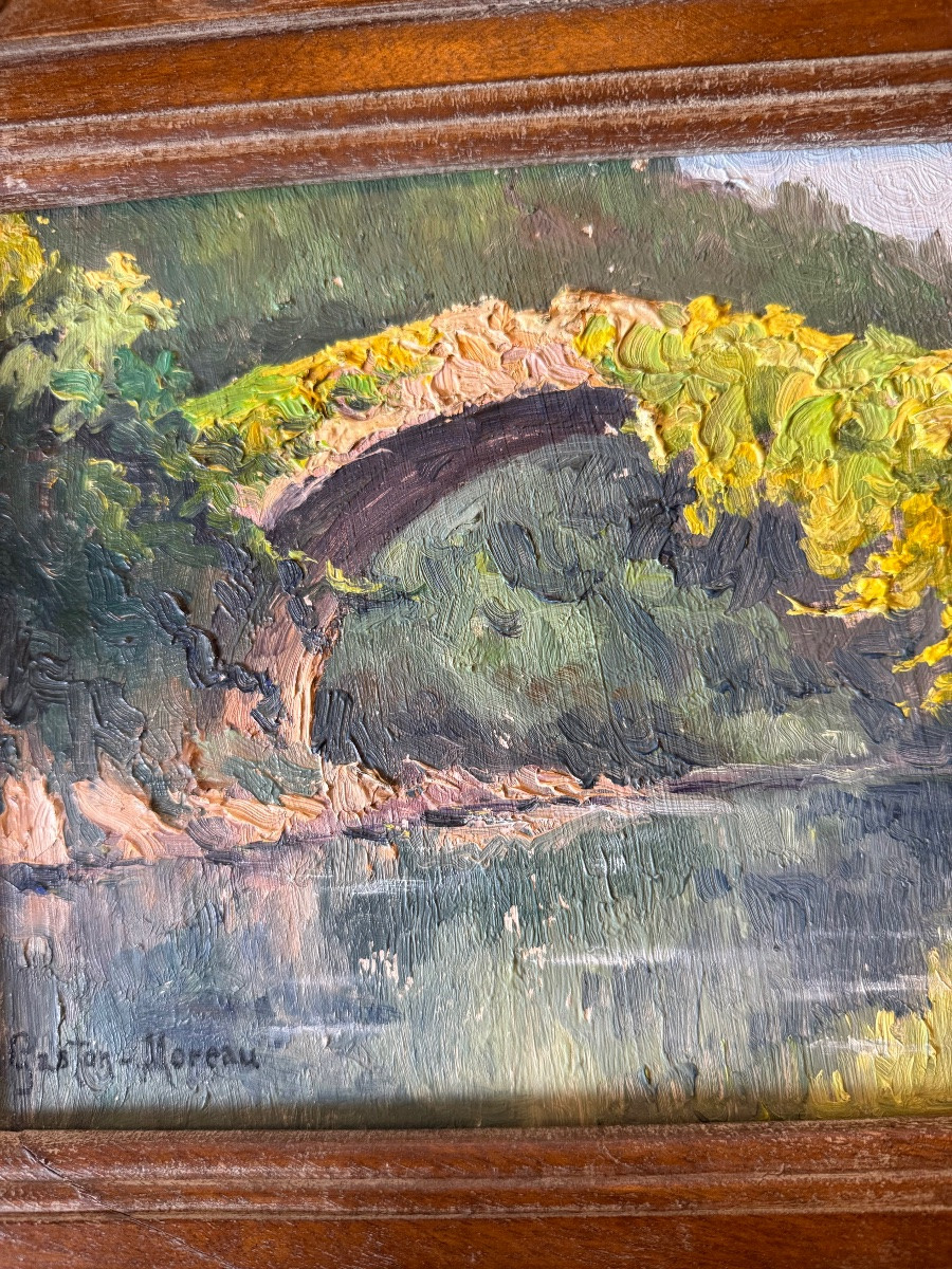 Huile sur panneau encadré ,XX ème siècle -photo-5