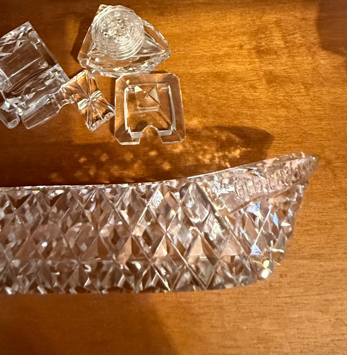 Huilier en cristal,voilier,début XX ème siècle -photo-2