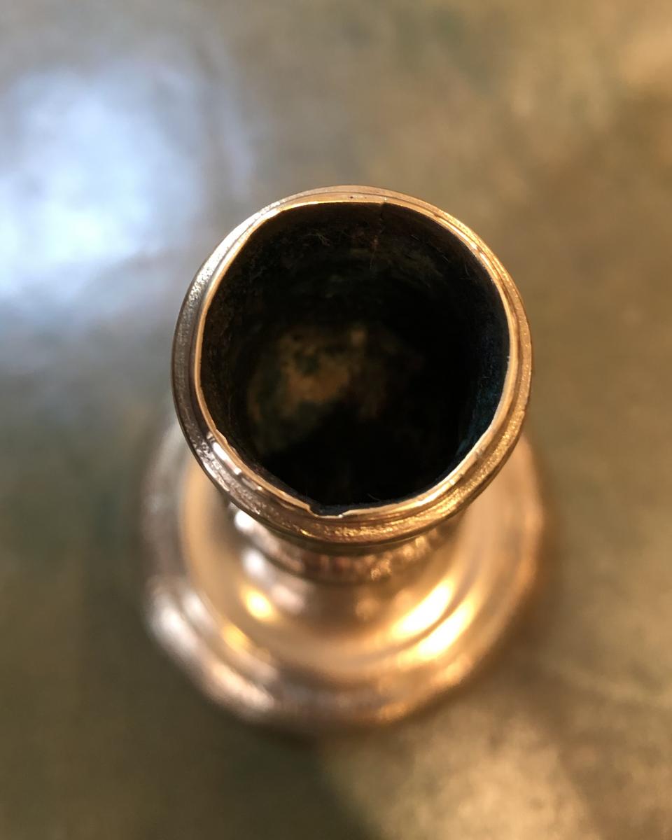 Bronze Candlestick, C Crowned, Late Seventeenth Century-photo-2