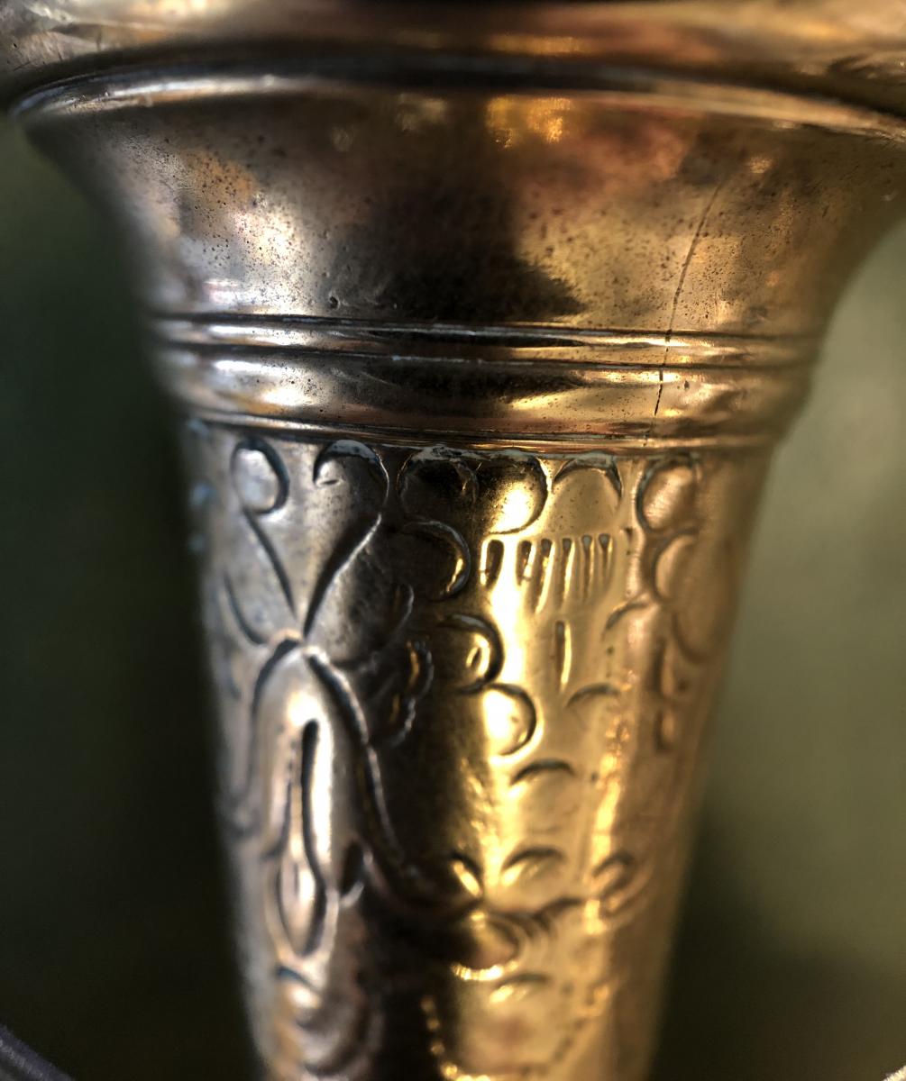 Bronze Candlestick, C Crowned, Late Seventeenth Century-photo-7