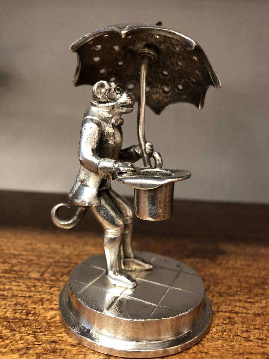 Porte Cure  dents,bronze Argenté,XIXème Siècle 