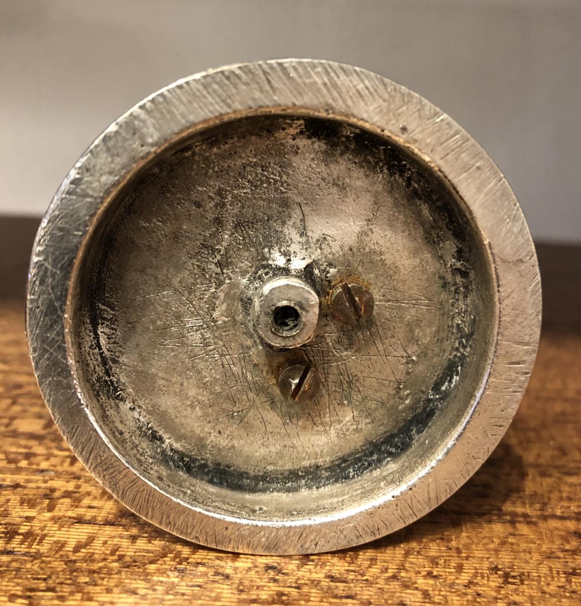 Porte Cure  dents,bronze Argenté,XIXème Siècle -photo-2