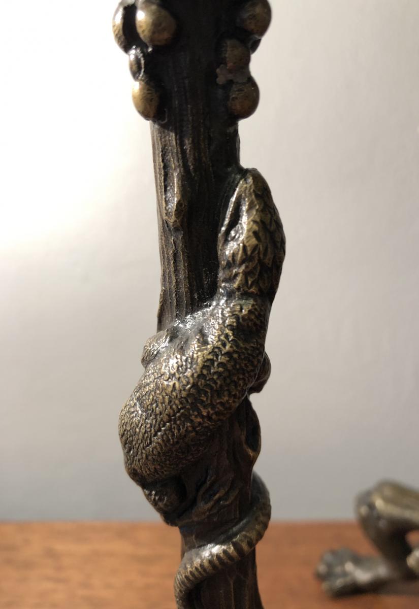 Paire De Bougeoirs,bronze,XIX ème Siècle -photo-4