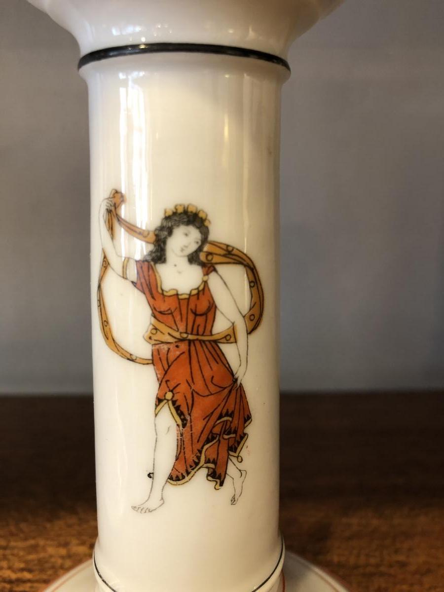Candlesticks, Porcelain From Paris, Nineteenth Century-photo-2
