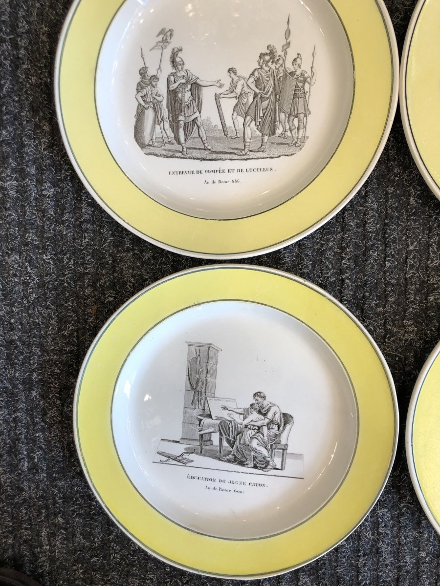 Series Of 10 Plates, Faience De Creil, Nineteenth Century-photo-4