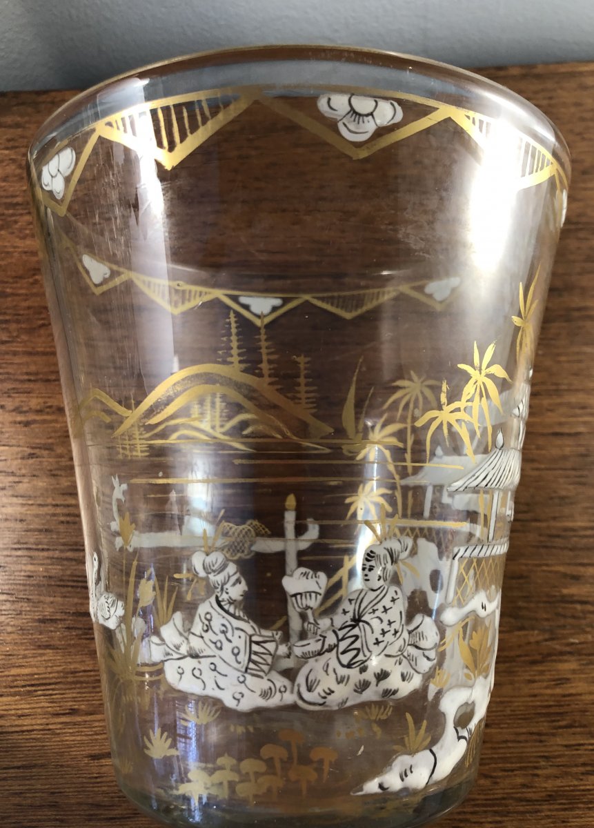 Grape Bucket, Enamelled Crystal, Nineteenth Century-photo-4