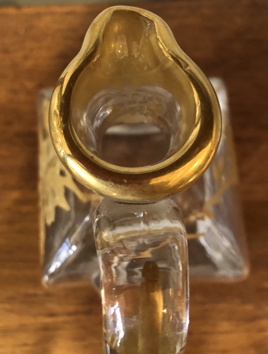 Carafe,pichet Cristal doré  à L’ or vers 1900-photo-4