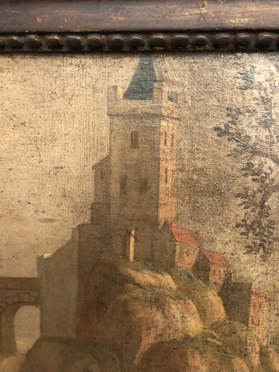 Miroir,Trumeau,scène de pêcheurs,XIXème  Siècle -photo-2