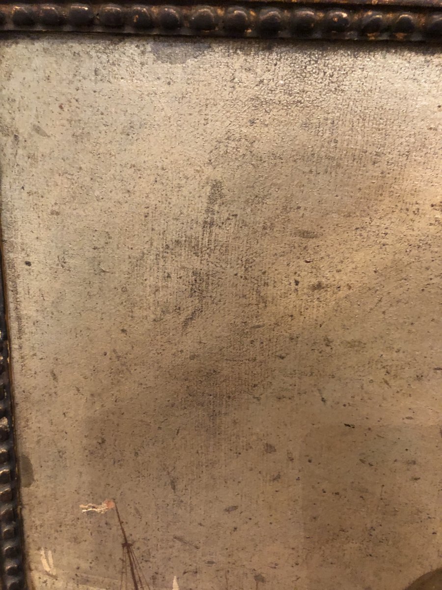 Miroir,Trumeau,scène de pêcheurs,XIXème  Siècle -photo-3