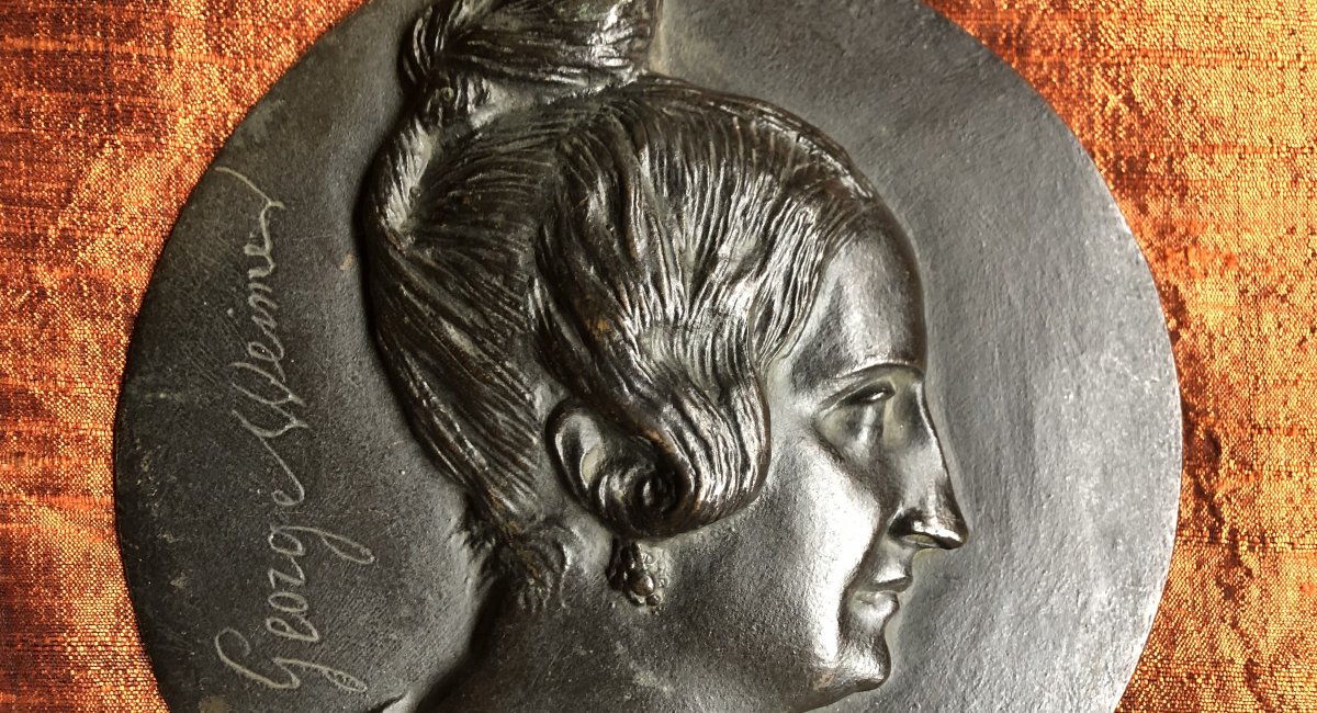 Medallion, Sculpture, David d'Angers, Miss George, 19th Century-photo-3