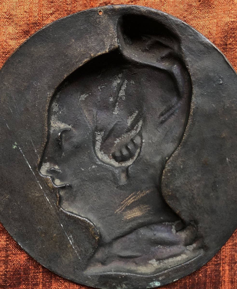 Medallion, Sculpture, David d'Angers, Miss George, 19th Century-photo-5