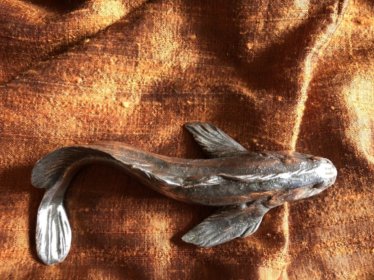 Fish, Silver Bronze, Paperweight, XXth Century-photo-2