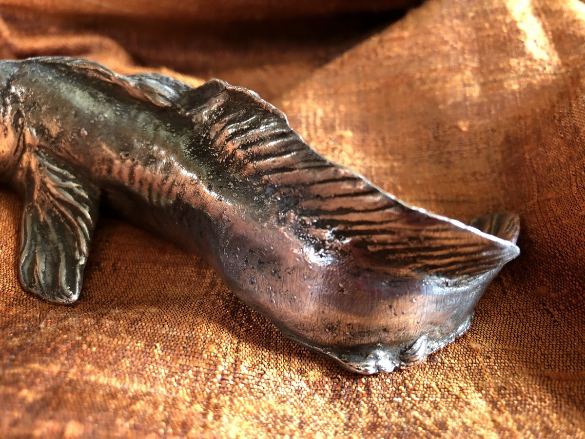 Fish, Silver Bronze, Paperweight, XXth Century-photo-6