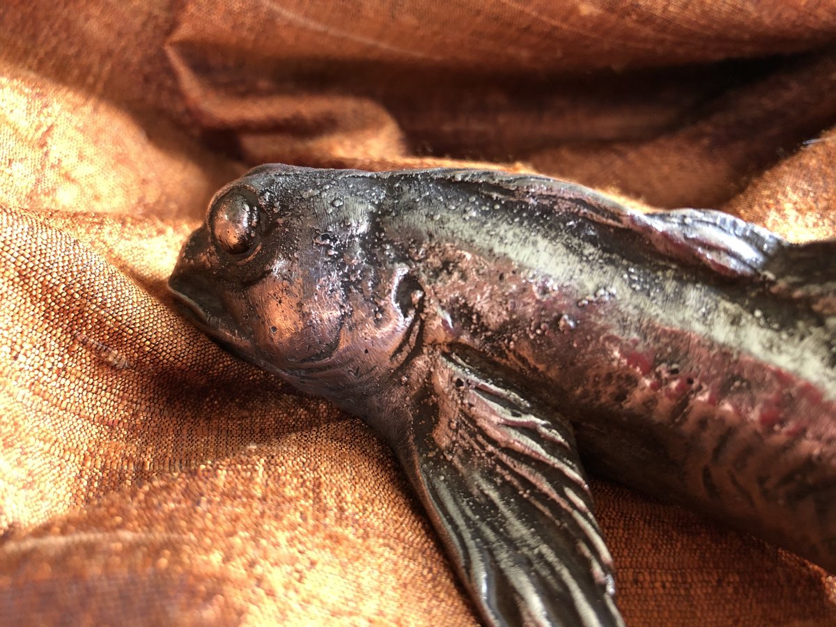 Fish, Silver Bronze, Paperweight, XXth Century-photo-8