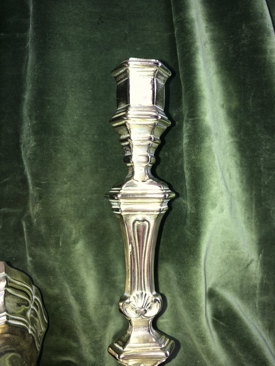Paire de Bougeoirs,bronze,XVIII eme Siècle -photo-5