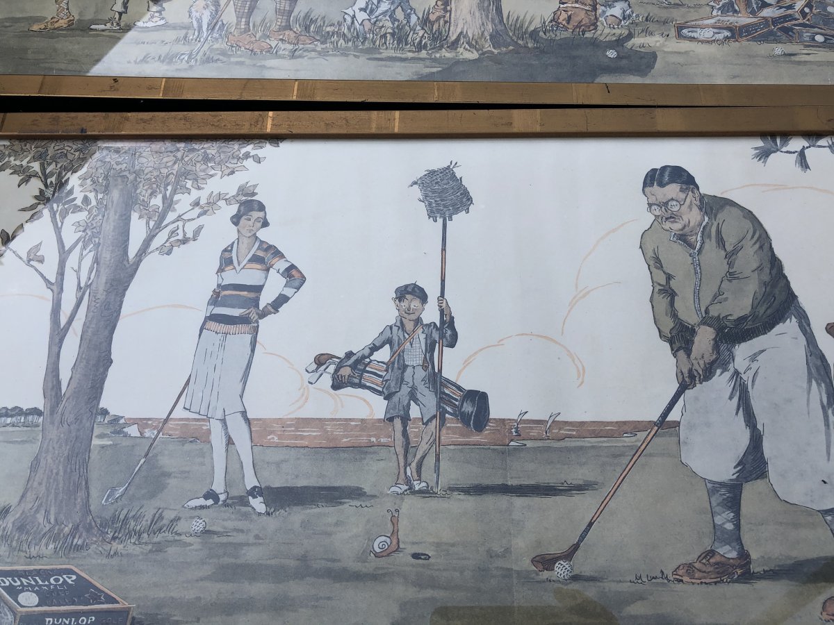 Affiches Publicitaires ,caricature,Dunlop,golf,vers 1920,René Baudichon.-photo-4